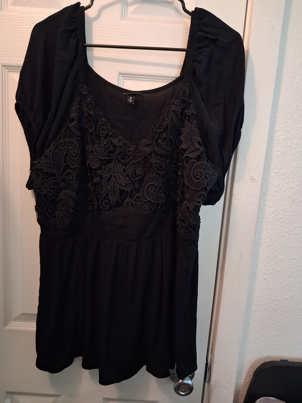 torrid Black Crochet Detail Blouse